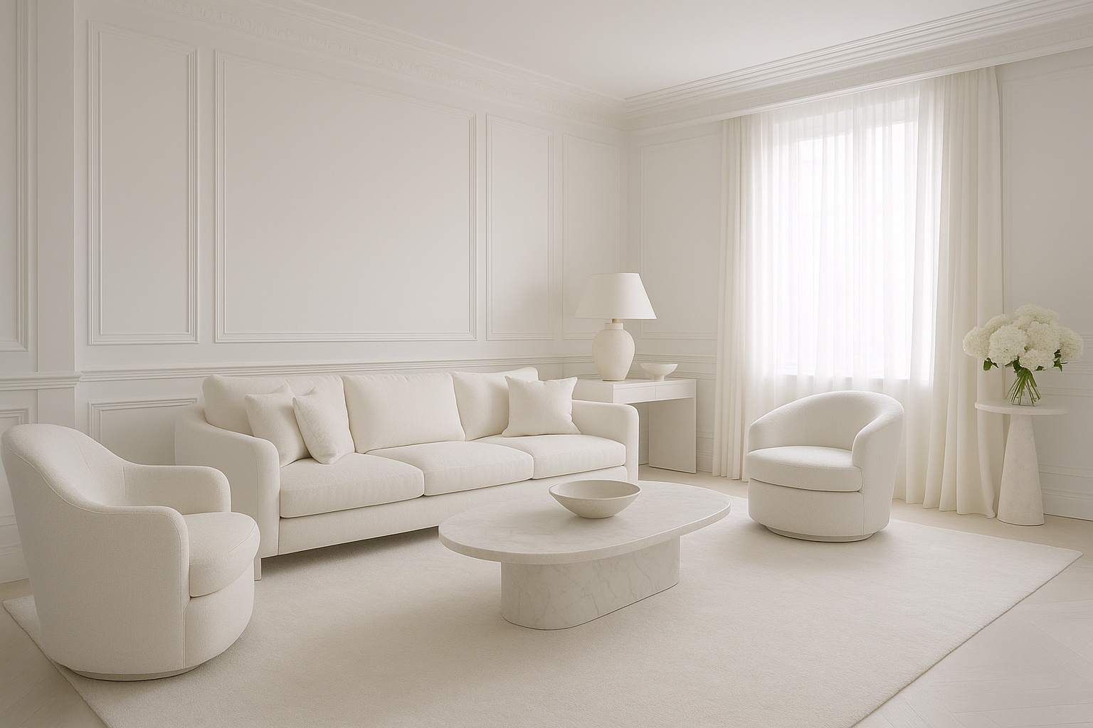 חדר יוקרתי לבן